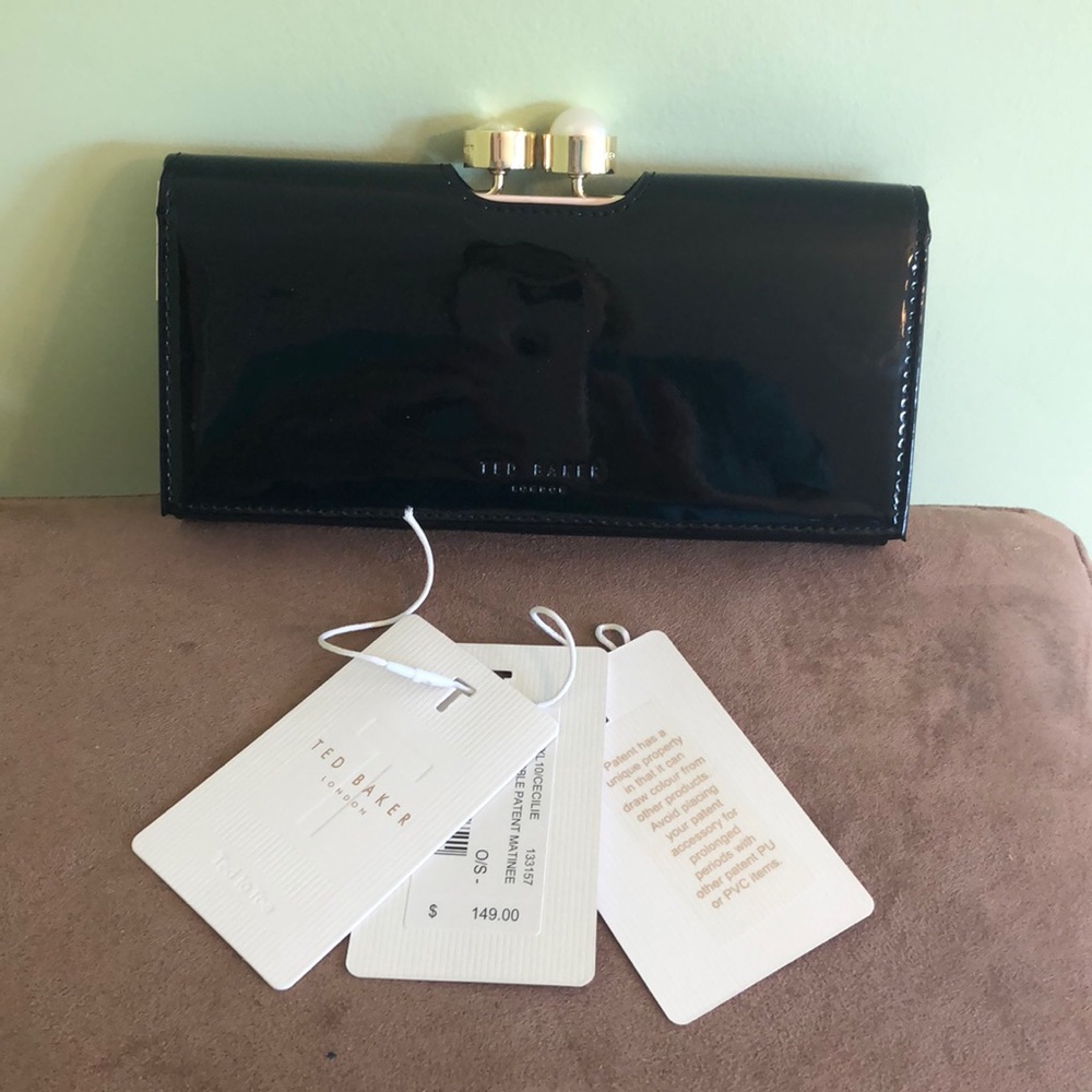 Ted Baker Pearl Bobble Patent Wallet